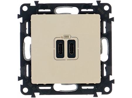 Legrand 753207 - Valena Life Töltőaljzat Kettős USB C-típusú csatlakozóval, 5V–3A–15W, Túlfesz-vé