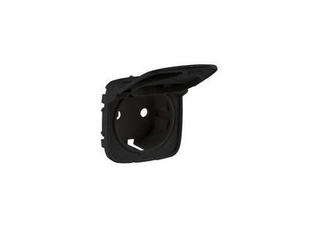 Legrand 754848 - Valena Allure 2P+F csatlakozóaljzat burkolat, csapfedeles, fekete