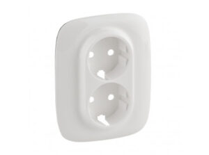 Legrand 754955 - Valena Allure 2x2P+F aljzat monobloc burkolat + kerettel, Fehér