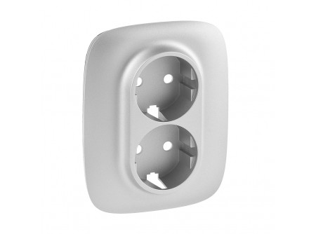 Legrand 754957 - Valena Allure 2x2P+F aljzat monobloc burkolat + kerettel, Alumínium