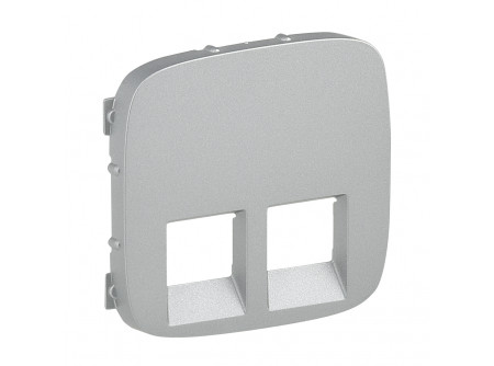 Legrand 755427 - Valena Allure 2xRJ11/RJ45 aljzat burkolat, Alumínium