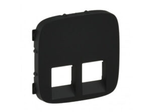 Legrand 755428 - Valena Allure 2xRJ11/RJ45 aljzat burkolat, Fekete