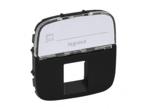 Legrand 755478 - Valena Allure RJ11/RJ45 aljzat burkolat címketartóval, Fekete