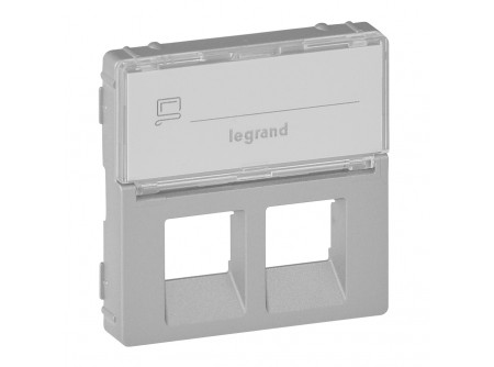 Legrand 755482 - Valena Life 2xRJ45 csatlakozóaljzat burkolat, címketartóval alumínium