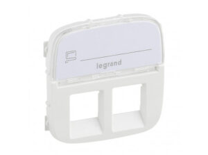 Legrand 755485 - Valena Allure 2xRJ11/RJ45 aljzat burkolat címketartóval, Fehér