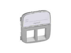 Legrand 755487 - Valena Allure 2xRJ11/RJ45 aljzat burkolat címketartóval, Alumínium