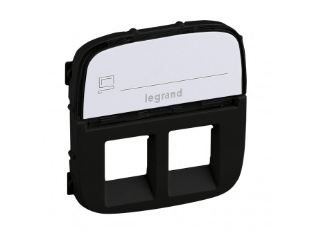 Legrand 755488 - Valena Allure 2xRJ11/RJ45 aljzat burkolat címketartóval, Fekete