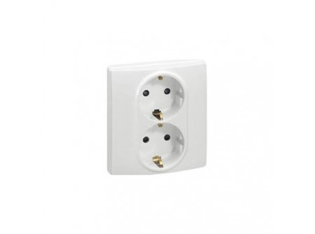 Legrand 764544 - Niloé 2×2P+F csatlakozóaljzat gyermekvédelemmel (csavaros), fehér