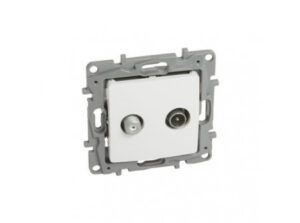 Legrand 764557 - Niloé TV-SAT aljzat, átmenő (14 dB), fehér