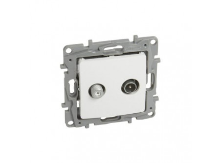 Legrand 764559 - Niloé TV-SAT csillagpontos aljzat, végzáró (1 dB), fehér