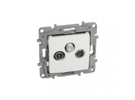 Legrand 764564 - Niloé TV-RD-SAT aljzat átmenő (14dB), fehér