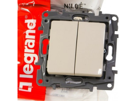 Legrand 764602 - Niloé kettős váltókapcsoló, bézs