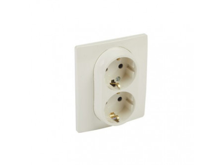 Legrand 764634 - Niloé 2×2P+F csatlakozóaljzat gyermekvédelem nélkül (csavaros), bézs