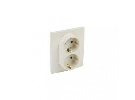 Legrand 764644 - Niloé 2×2P+F csatlakozóaljzat gyermekvédelemmel (csavaros), bézs