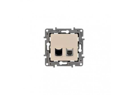 Legrand 764670 - Niloé RJ11 + RJ45 Cat.5 UTP csatlakozóaljzat, bézs