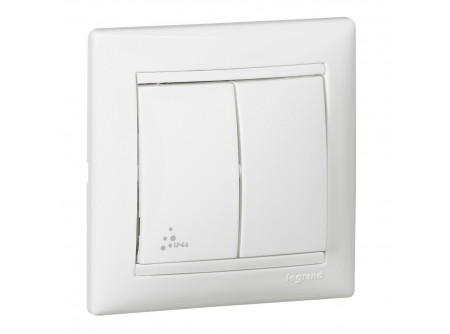 Legrand 770098 - Valena IP44 2x váltókapcsoló, fehér