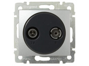Legrand 770134 - Valena TV-RD aljzat átm alumínium