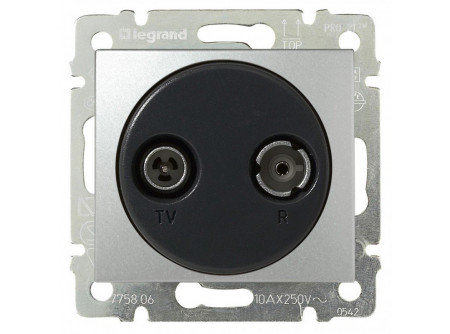 Legrand 770134 - Valena TV-RD aljzat átm alumínium