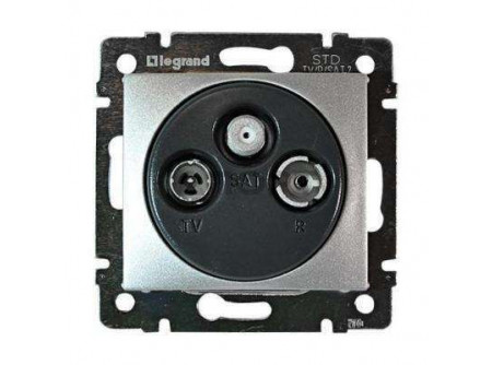 Legrand 770136 - Valena TV-RD-SAT aljzat végzáró 10 dB, alumínium