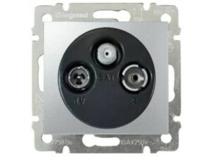 Legrand 770137 - Valena TV-RD-SAT aljzat átmenő 14 dB, alumínium