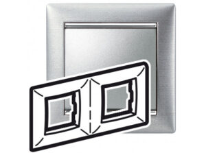 Legrand 770332 - Valena keret kettős, vízszintes, alumetál