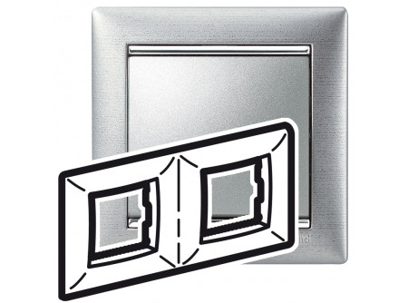 Legrand 770332 - Valena keret kettős, vízszintes, alumetál