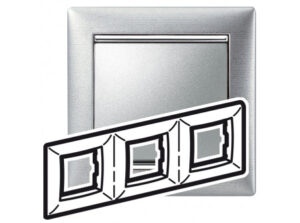 Legrand 770333 - Valena keret hármas, vízszintes, alumetál