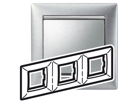 Legrand 770333 - Valena keret hármas, vízszintes, alumetál