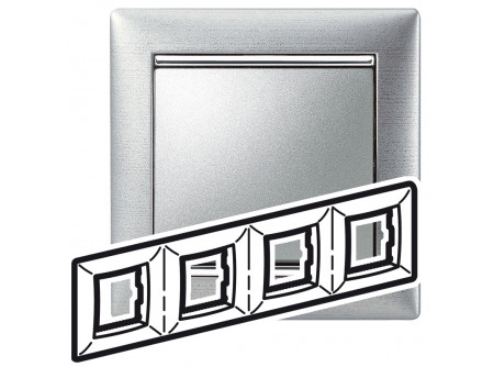 Legrand 770334 - Valena keret négyes, alumetál