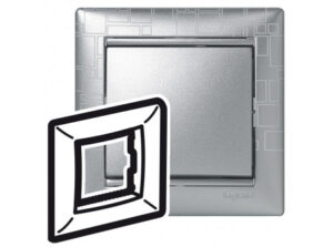 Legrand 770341 - Valena keret egyes, alu négyzetmintás