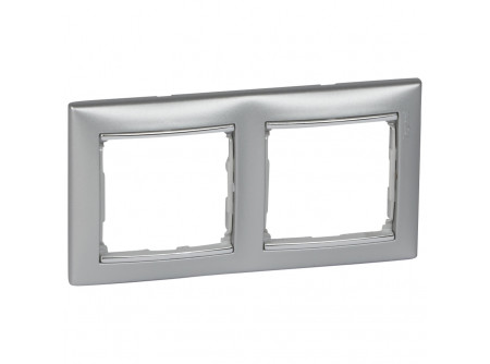 Legrand 770352 - Valena Alumínium / Ezüst, 2-es vízszintes keret
