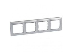 Legrand 770354 - Valena Alumínium / Ezüst, 4-es vízszintes keret