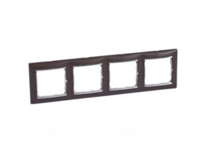 Legrand 770374 - Valena Wenge dekor / Ezüst, 4-es vízszintes keret