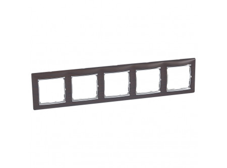 Legrand 770375 - Valena Wenge dekor / Ezüst, 5-ös vízszintes keret