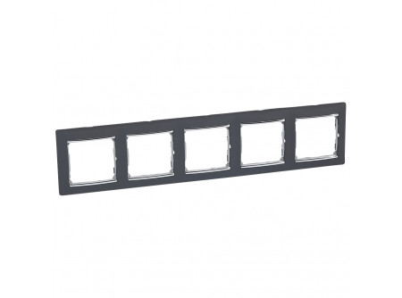 Legrand 770395 - Valena Fekete / Ezüst, 5-ös vízszintes keret