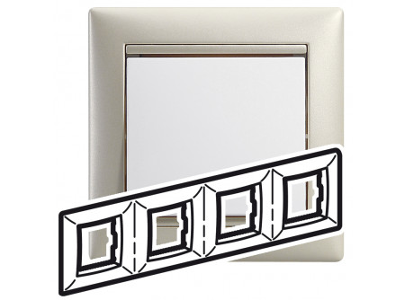 Legrand 770474 - Valena keret négyes, kagylóhéj