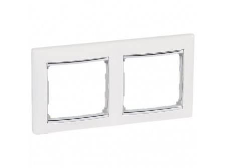 Legrand 770492 - Valena Fehér / Ezüst, 2-es vízszintes keret