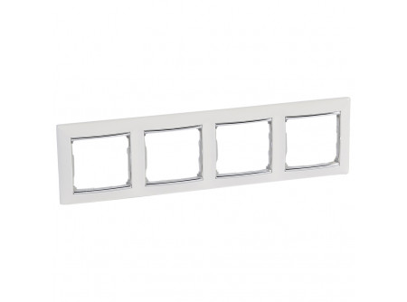 Legrand 770494 - Valena Fehér / Ezüst, 4-es vízszintes keret