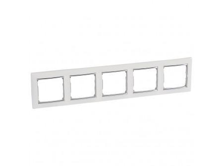 Legrand 770495 - Valena Fehér / Ezüst, 5-ös vízszintes keret