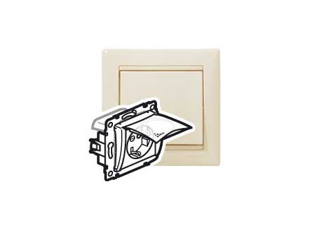 Legrand 774120 - Valena IP44 2P+F csatlakozóaljzat csapófedéllel, elefántcsont
