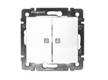 Legrand 774212 - Valena kettős váltókapcsoló jelzőfénnyel, fehér