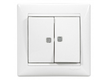 Legrand 774213 - Valena csillárkapcsoló két ellenőrzőfénnyel, fehér