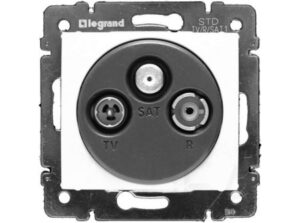 Legrand 774437 - Valena TV-RD-SAT aljzat átmenő 14 dB, fehér