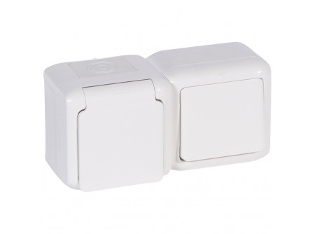 Legrand 782371 - Forix IP44 fk 1P kapcsoló + 2P+F csatlakozóaljzat, csapófedéllel, gyv, fehér