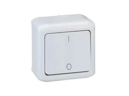 Legrand 782386 - Forix IP44 falon kívüli kétpólusú kapcsoló 10 AX - 250 V~ szürke
