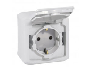 Legrand 782393 - Forix IP44 fk 2P+F földelt csatlakozóaljzat, 16A, csapófedéllel, gyv, szürke
