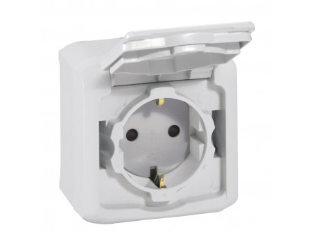 Legrand 782393 - Forix IP44 fk 2P+F földelt csatlakozóaljzat, 16A, csapófedéllel, gyv, szürke