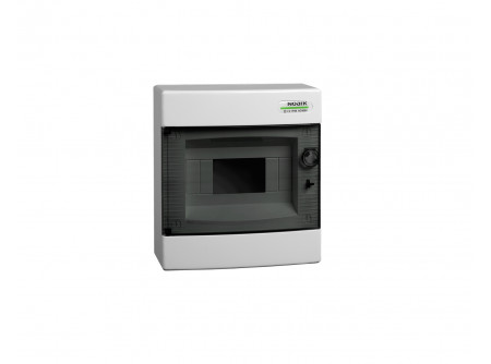 Noark 101497 - PNS 8T Kiselosztó, átlátszó ajtó, falon kívüli, IP40, 1 sor, 8 modul