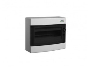 Noark 101498 - PNS 12T Kiselosztó, átlátszó ajtó, falon kívüli, IP40, 1 sor, 12 modul