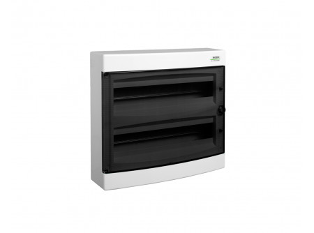 Noark 101500 - PNS 24T Kiselosztó, átlátszó ajtó, falon kívüli, IP40, 2 sor, 2x12 modul